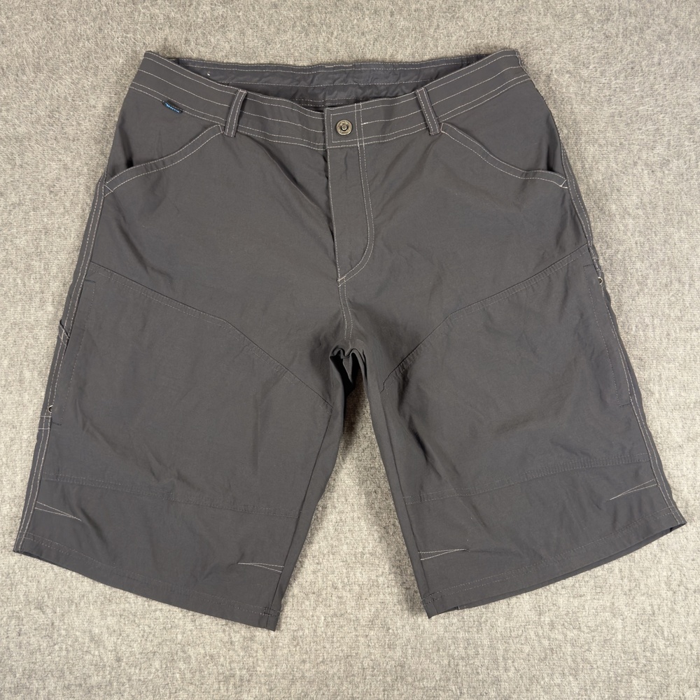KUHL Shorts Mens 38 Gray Nylon Stretch 12 Inch Inseam Cargo Outdoor Hiking